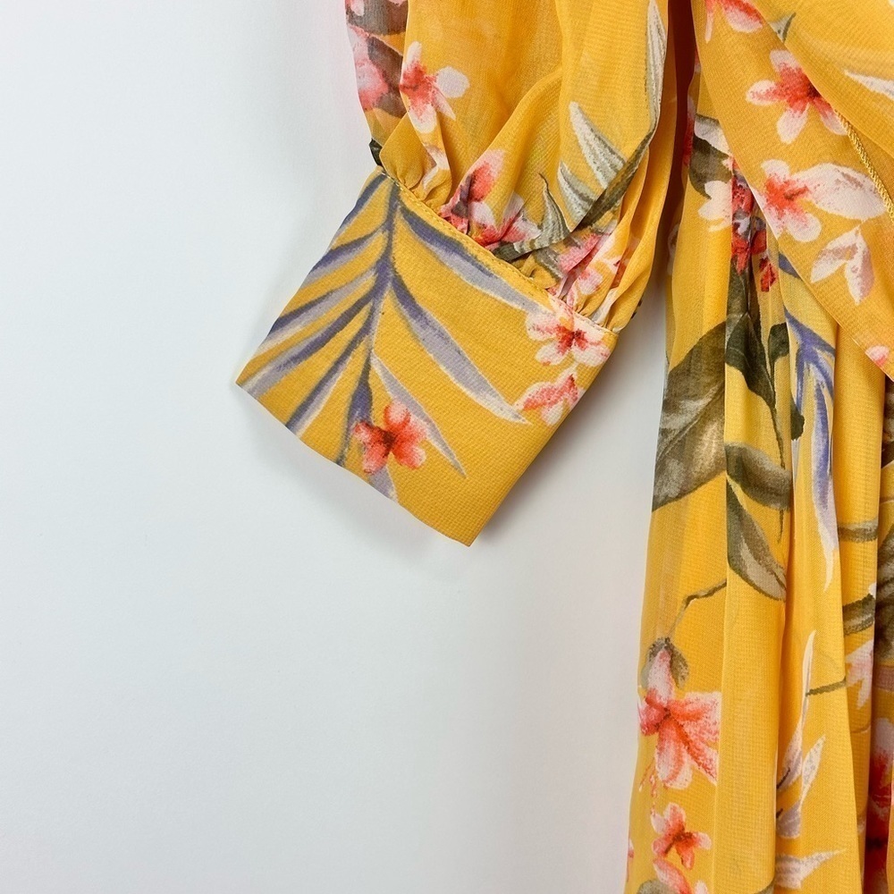Women's Long Sleeve Floral Sheer Maxi Dress - Picture 4 of 9